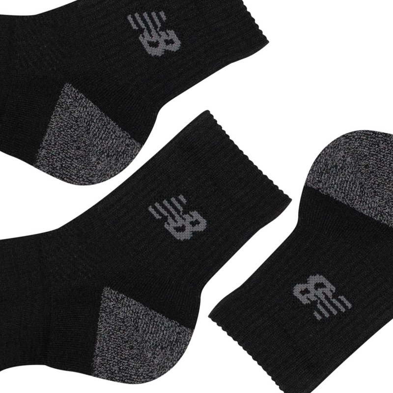CALCETINES 3 PARES UNISEX NEW BALANCE ACTIVE QUARTER NEGRO - 4