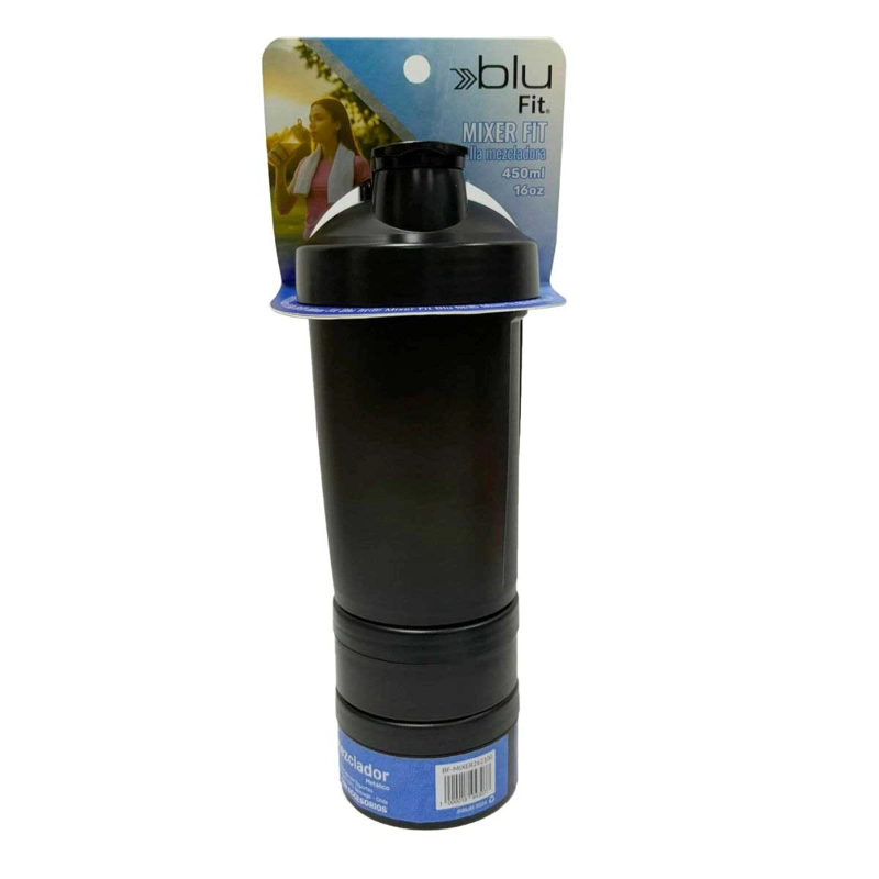 BOTELLA MIXER BLU FIT NEGRO 450 ML - 3