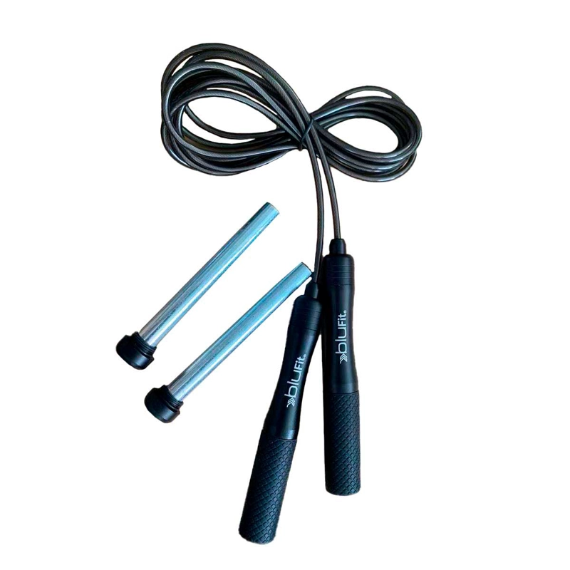 CUERDA DE SALTO FITNESS BLU FIT CON PESO NEGRA - 1