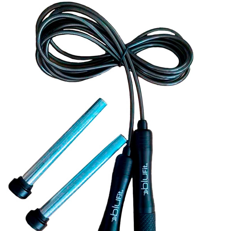 CUERDA DE SALTO FITNESS BLU FIT CON PESO NEGRA - 2