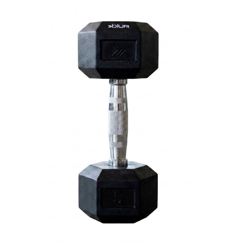 MANCUERNA HEXAGONAL ENTRENAMIENTO BLU FIT 5 KG NEGRO - 1