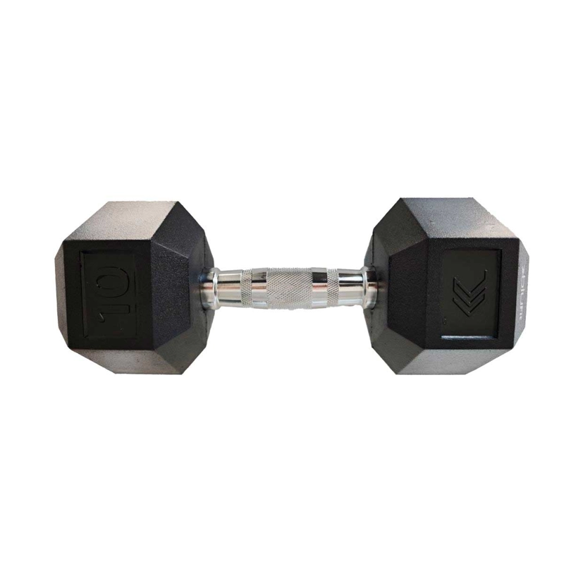 MANCUERNA HEXAGONAL ENTRENAMIENTO BLU FIT 10 KG NEGRO - 2