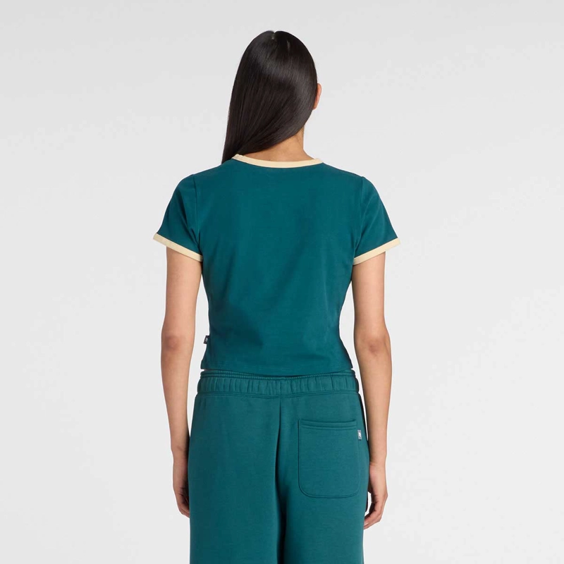 POLERA LIFESTYLE MUJER NEW BALANCE TRACKSIDE RINGER VERDE - 3