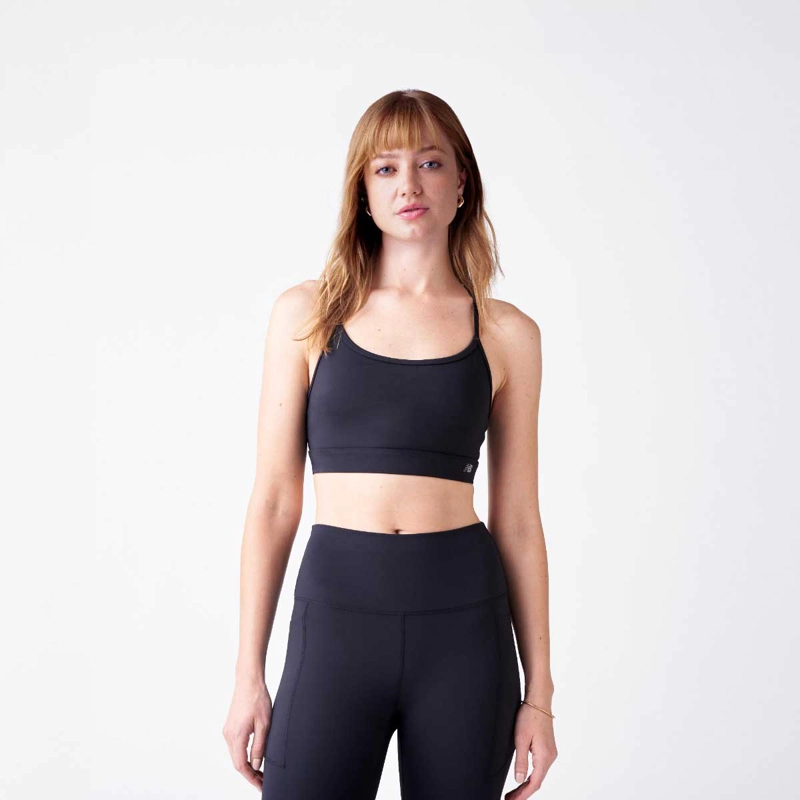 PETO RUNNING MUJER NEW BALANCE ESSENTIAL YOGA BRA NEGRO - 1