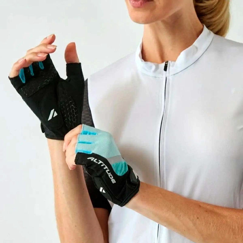 GUANTE CICLISMO MUJER ALTITUDE MTB SHORT FINGER VERDE - 3