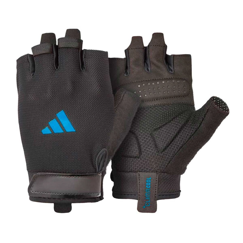 GUANTES FITNESS UNISEX ADIDAS ESSENTIALS GLOVES NEGRO/AZUL - 2