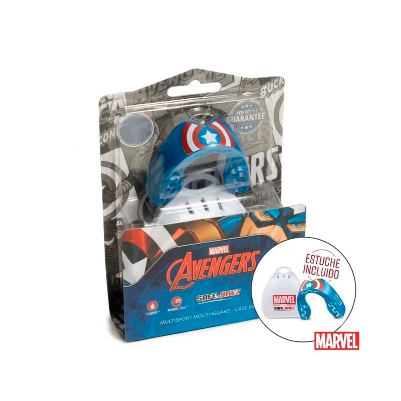 PROTECTOR BUCAL ADULTO SAFEJAWZ CAPITAN AME RICA MARVEL AZUL - 5