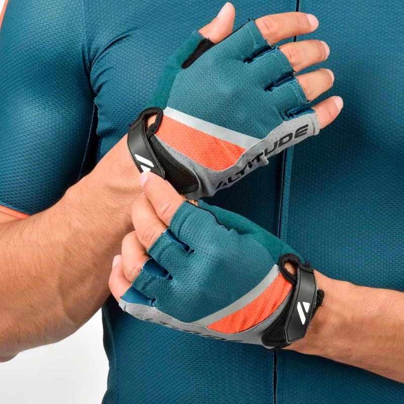 GUANTE CICLISMO HOMBRE ALTITUDE SHORT FINGER VERDE - 1