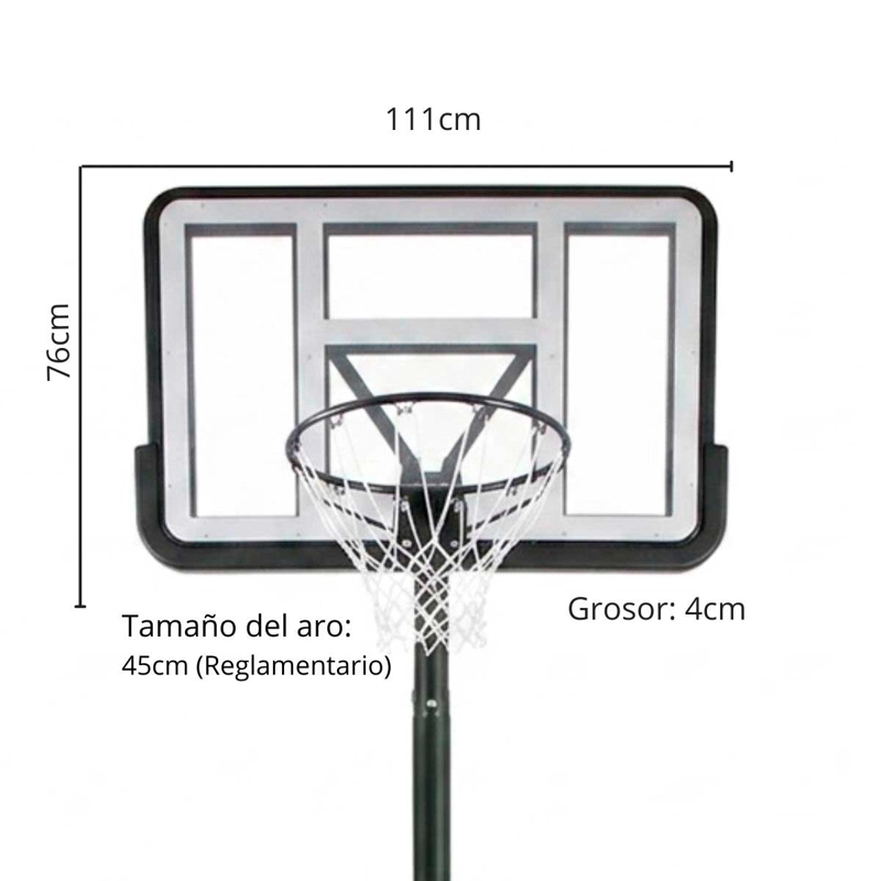 ARO BASQUETBOL AJUSTABLE SPOGA WALL MOUNT BACKBOARD ARO 40CM - 3