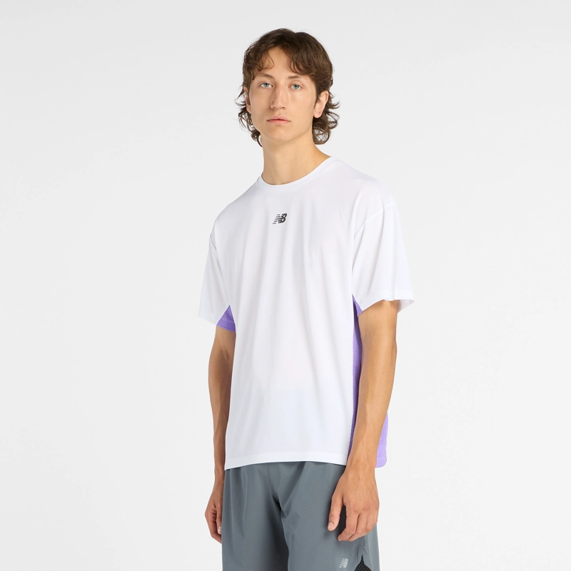 POLERA RUNNING HOMBRE NEW BALANCE FAST DAYS T-SHIRT BLANCA - 1