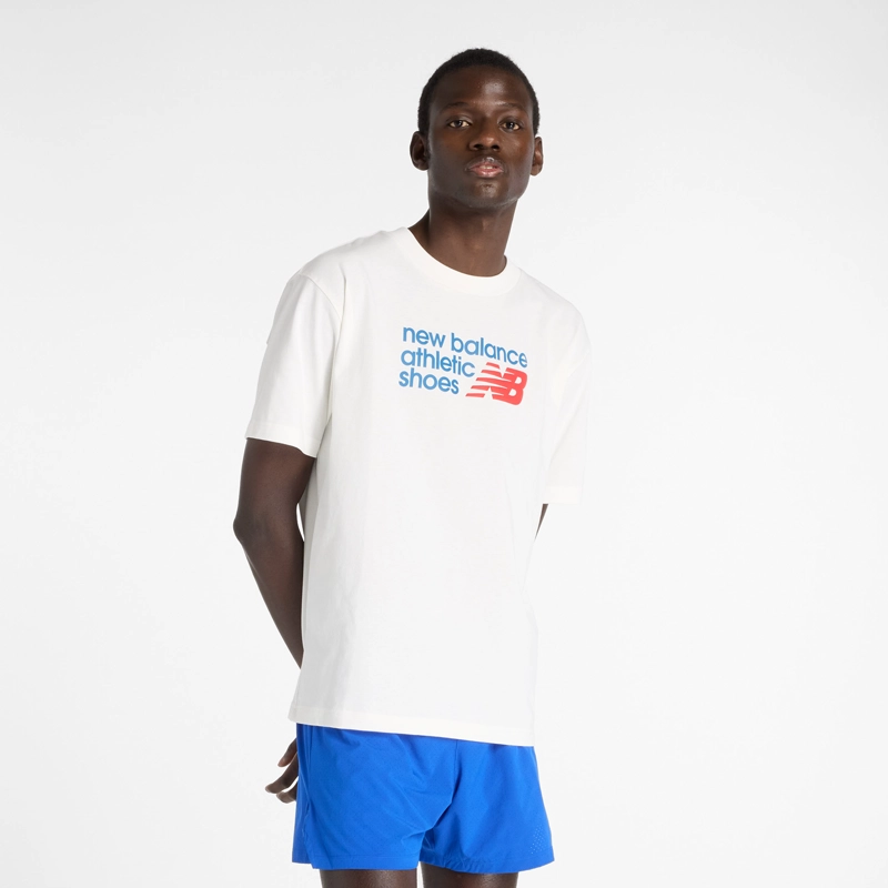POLERA LIFESTYLE HOMBRE NEW BALANCE ATHLETICS PREMIUM BLANCA - 1