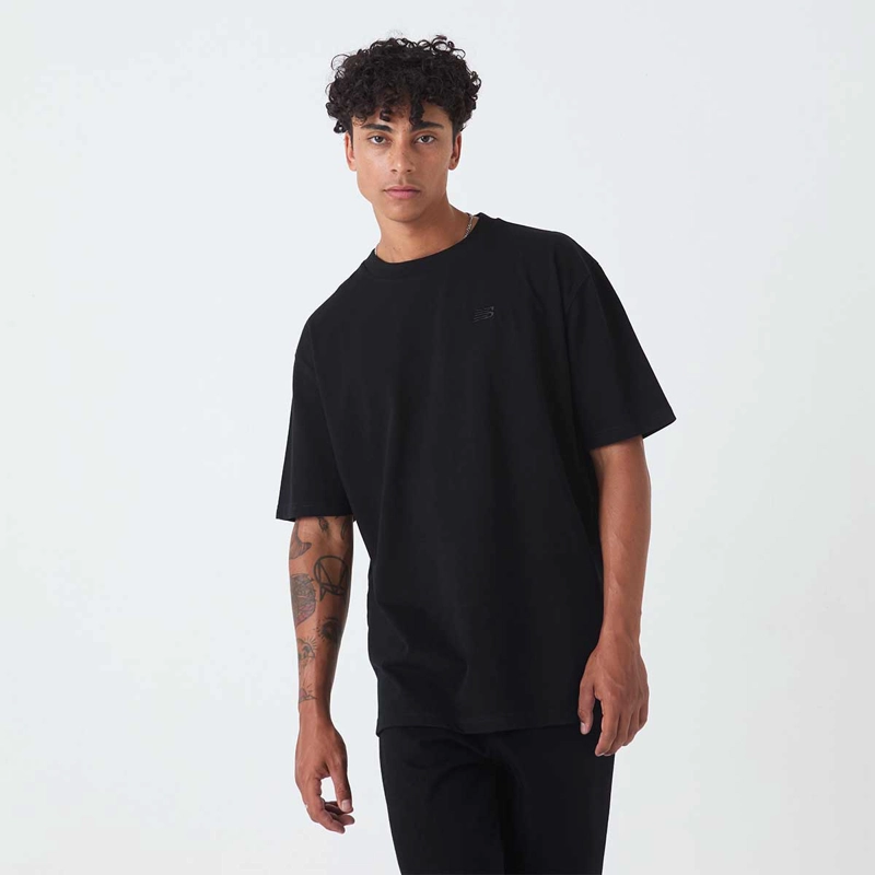 POLERA LIFESTYLE HOMBRE NEW BALANCE ATHLETICS COTTON NEGRA - 1