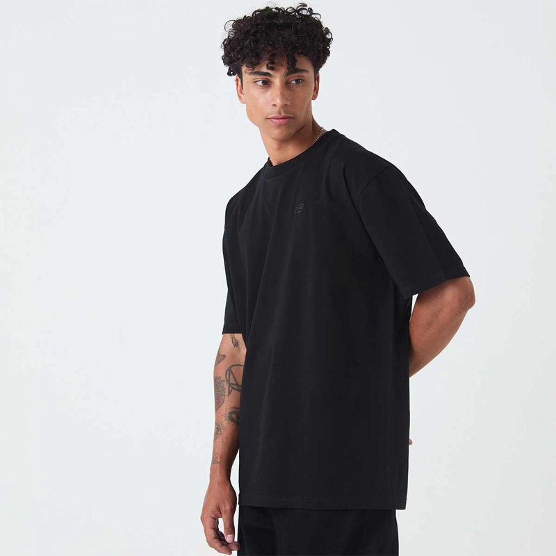 POLERA LIFESTYLE HOMBRE NEW BALANCE ATHLETICS COTTON NEGRA - 2