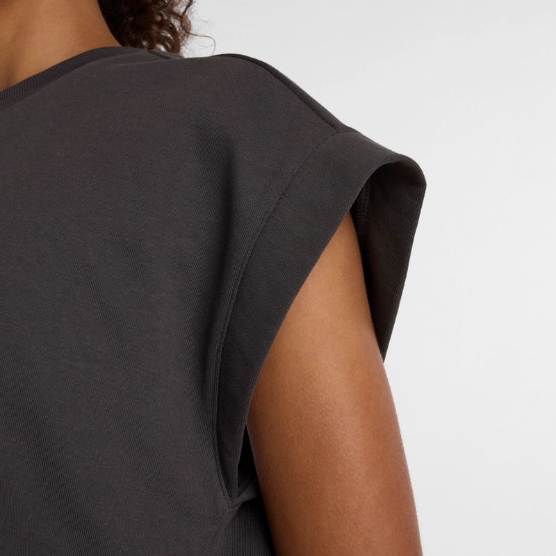 POLERA LIFESTYLE MUJER NEW BALANCE FLEECE T-SHIRT NEGRA - 5