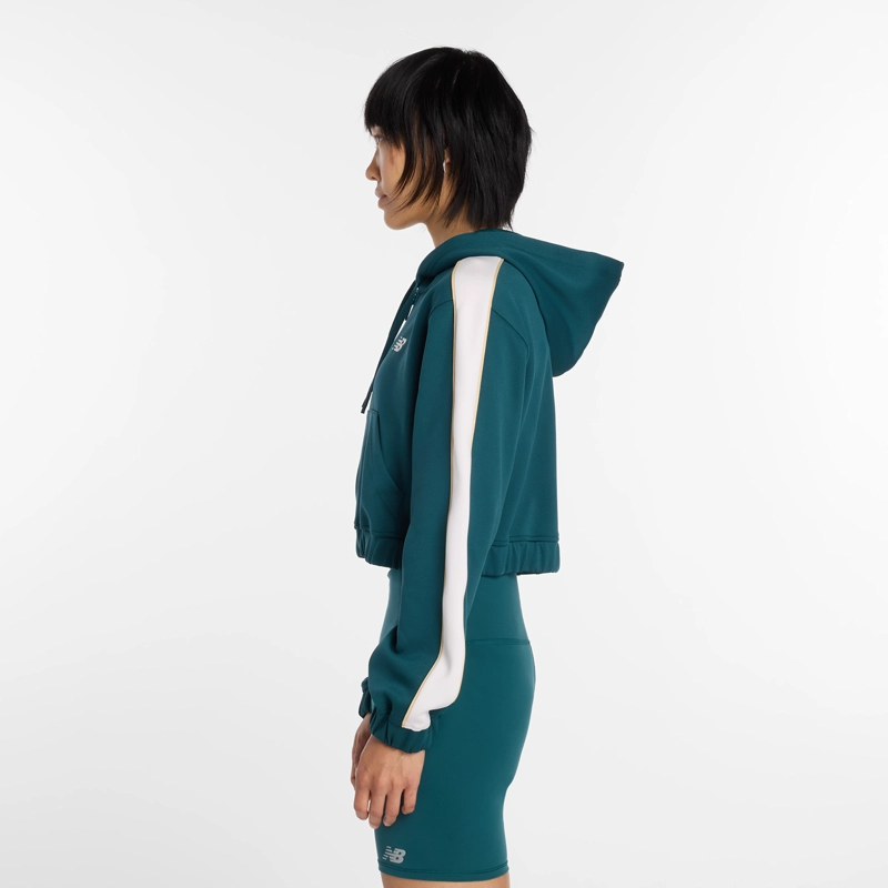POLERON LIFESTYLE MUJER NEW BALANCE INTERLOCK FULL ZIP VERDE - 3