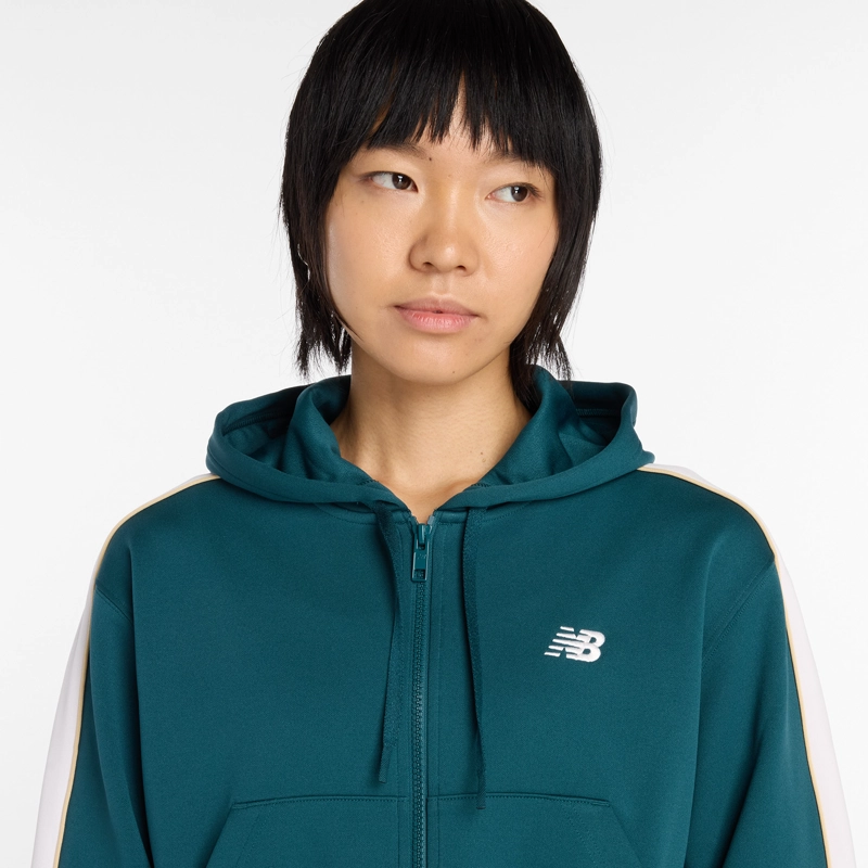 POLERON LIFESTYLE MUJER NEW BALANCE INTERLOCK FULL ZIP VERDE - 5