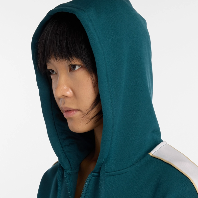POLERON LIFESTYLE MUJER NEW BALANCE INTERLOCK FULL ZIP VERDE - 7