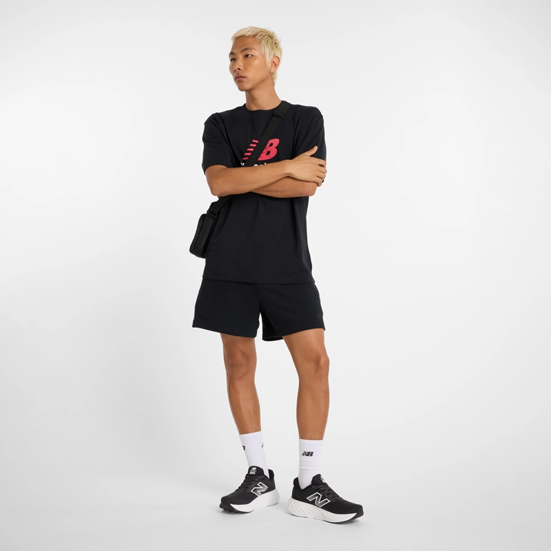 POLERA LIFESTYLE HOMBRE NEW BALANCE ATHLETICS LOGO NEGRA - 1
