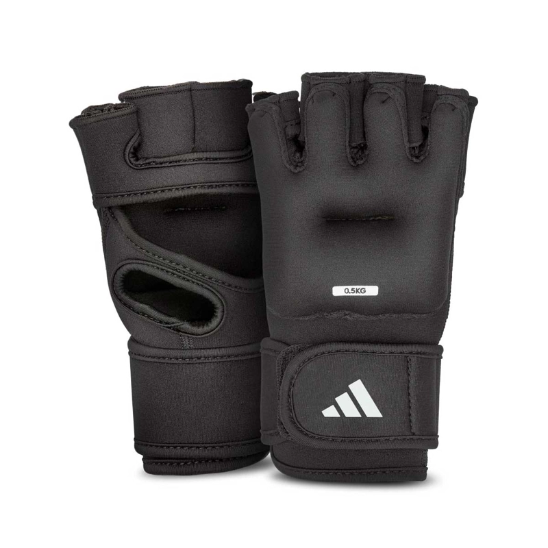 GUANTES CON PESO FITNESS ADIDAS 0.5KG NEGRO - 1