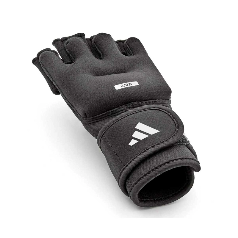 GUANTES CON PESO FITNESS ADIDAS 0.5KG NEGRO - 4