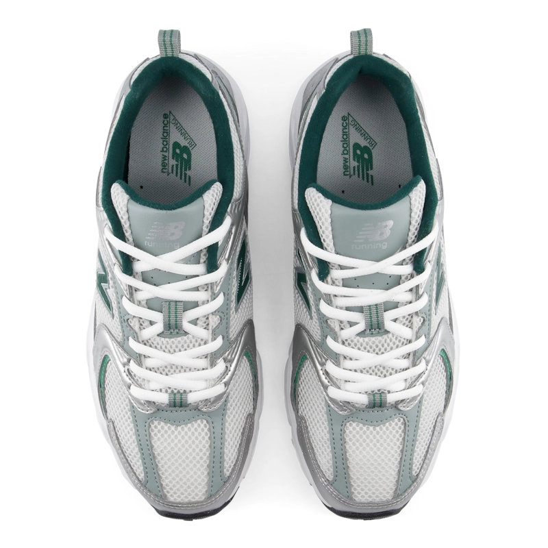 ZAPATILLAS URBANAS UNISEX NEW BALANCE 530 GRIS/VERDES - 3