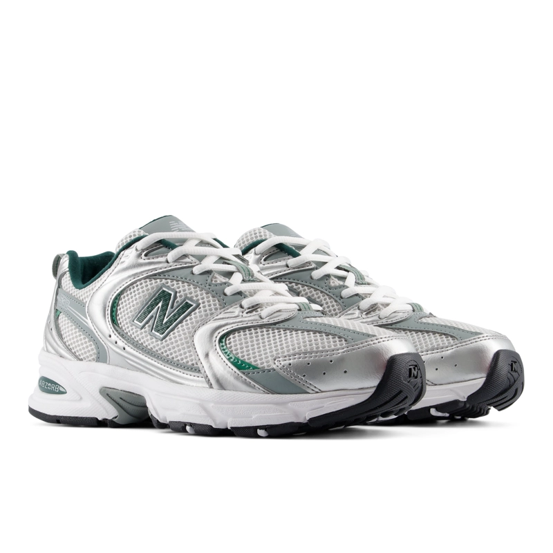ZAPATILLAS URBANAS UNISEX NEW BALANCE 530 GRIS/VERDES - 4