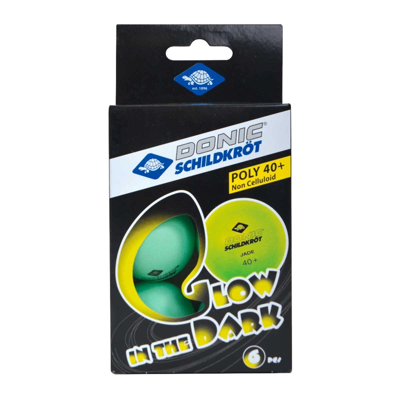 PELOTAS PING PONG SCHILDKROT JADE 40+ GLOW IN THE DARK - 1