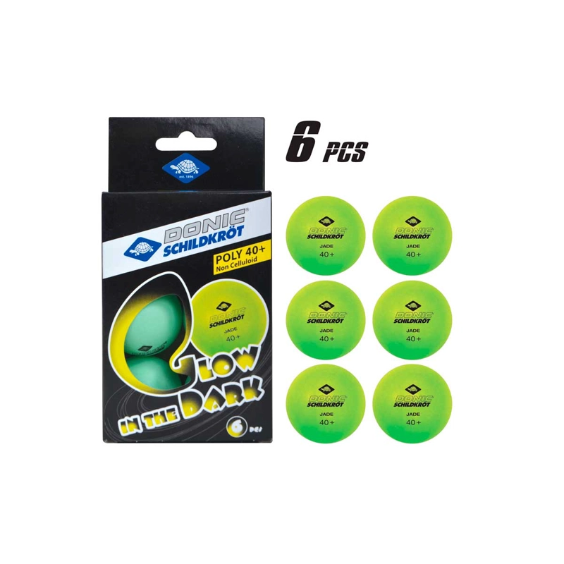 PELOTAS PING PONG SCHILDKROT JADE 40+ GLOW IN THE DARK - 2