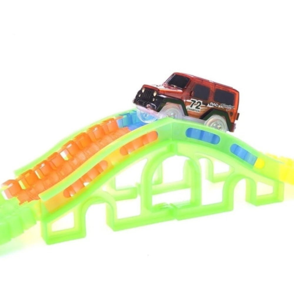 PISTA DE AUTO MÁGICA LUMINOSA ARMABLE 128 PIEZAS - 3