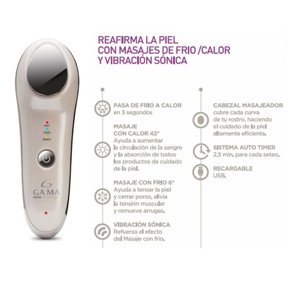 MASAJEADOR FACIAL EFECTO FRÍO Y CALOR SÓNICO GAMA - 2
