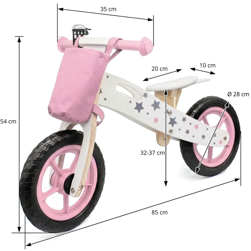 BICICLETA DE APRENDIZAJE EQUILIBRIO MADERA ROSADA - 4