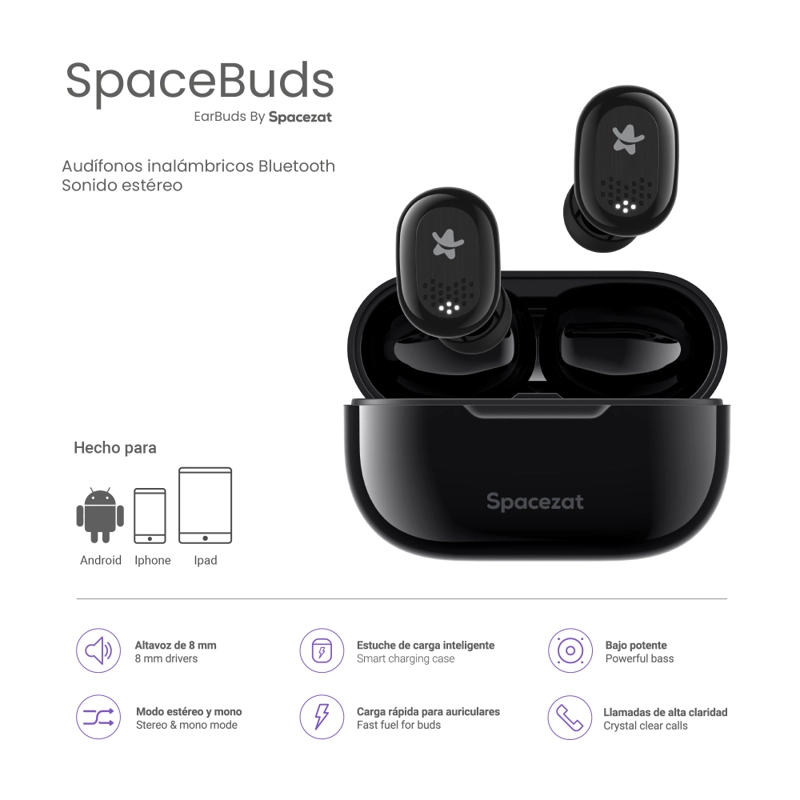 AUDÍFONOS SPACEZAT SMART TOUCH BLUETOOTH 5.1 - 7