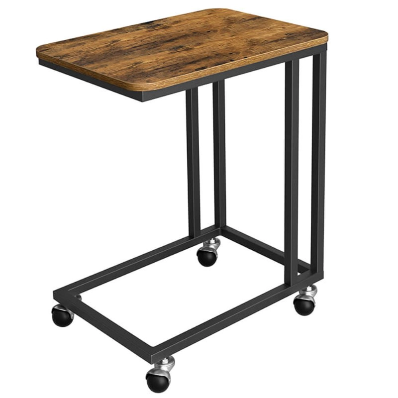 MESA AUXILIAR LATERAL VENDEL CON RUEDAS ESTILO INDUSTRIAL - 1