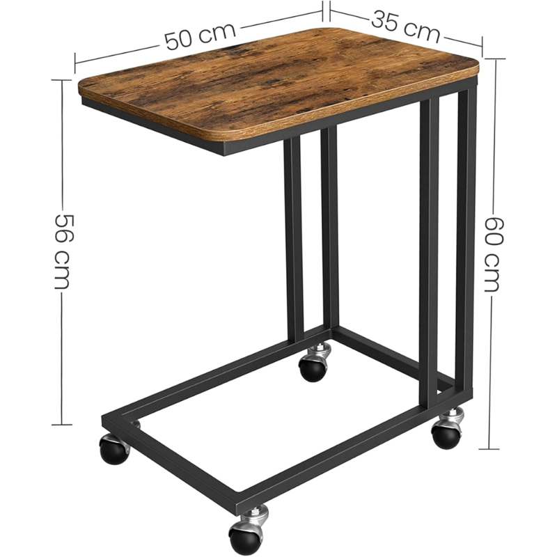 MESA AUXILIAR LATERAL VENDEL CON RUEDAS ESTILO INDUSTRIAL - 7