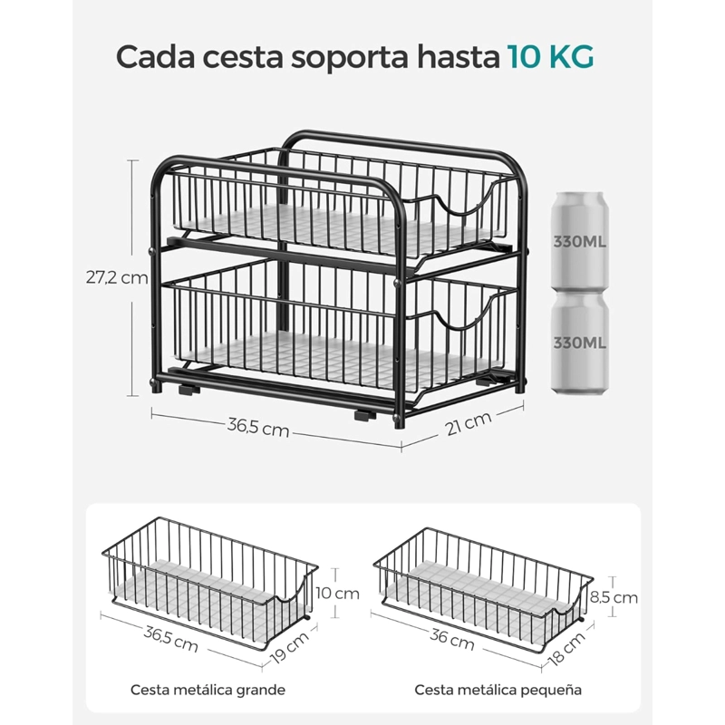 ORGANIZADOR SPACEZAT AARHUS MULTIFUNCIONAL COCINA 2 NIVELES Y CAJONES - 3