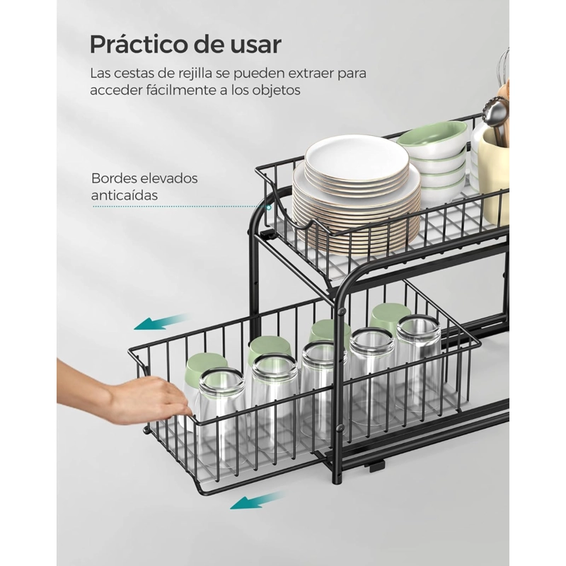 ORGANIZADOR SPACEZAT AARHUS MULTIFUNCIONAL COCINA 2 NIVELES Y CAJONES - 5