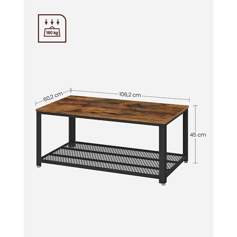 MESA CENTRO SPACEZAT RECTANGULAR LAGAN ESTILO INDUSTRIAL - 3