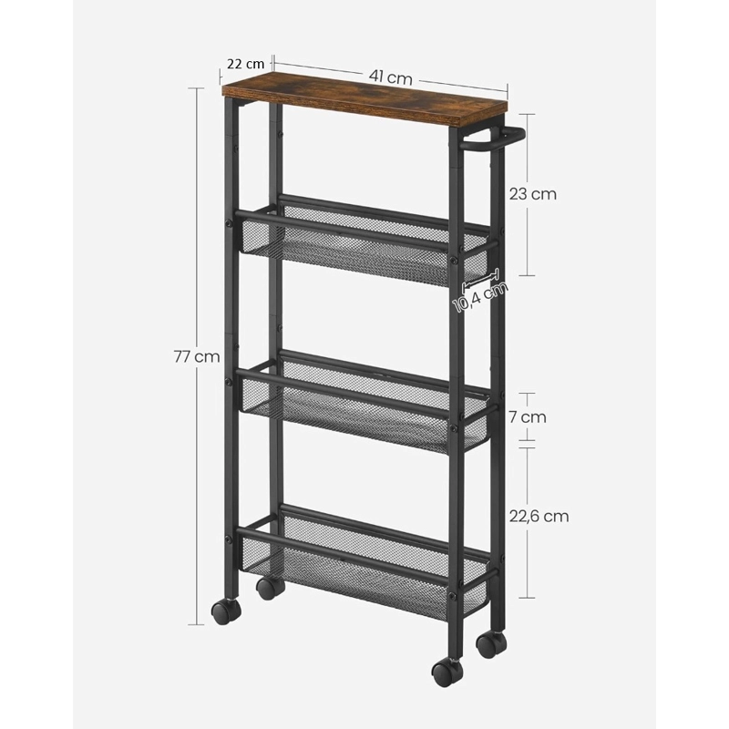 CARRO AUXILIAR SPACEZAT LEIDEN ORGANIZADOR BAR COCINA 4 NIVELES - 3