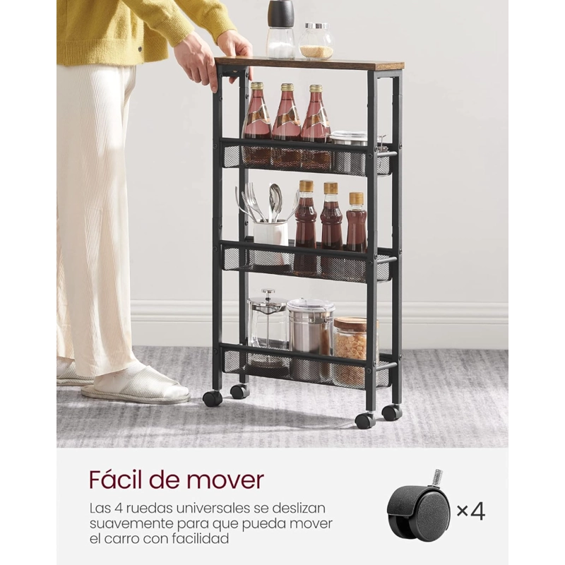 CARRO AUXILIAR SPACEZAT LEIDEN ORGANIZADOR BAR COCINA 4 NIVELES - 4