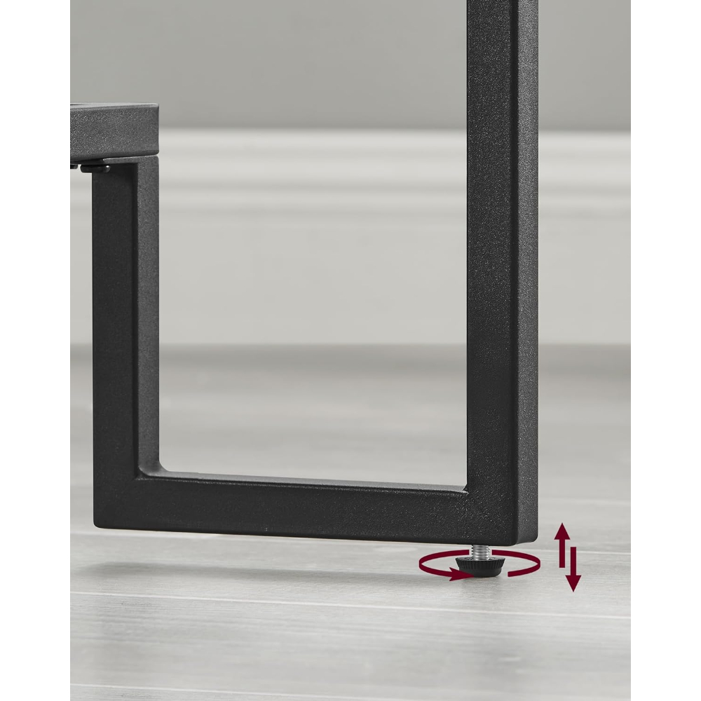 MESA DE CENTRO RECTANGULAR DE VIDRIO Y FIERRO NEGRA LANDALA - 8