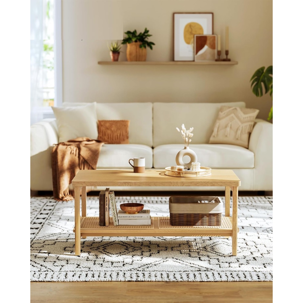 MESA DE CENTRO RECTANGULAR ESTILO RATAN TRENTO - 2