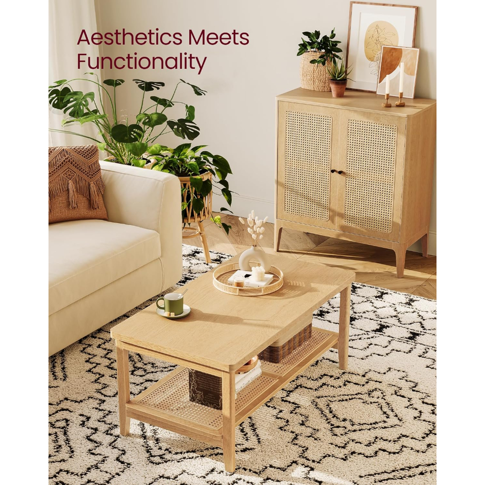 MESA DE CENTRO RECTANGULAR ESTILO RATAN TRENTO - 4