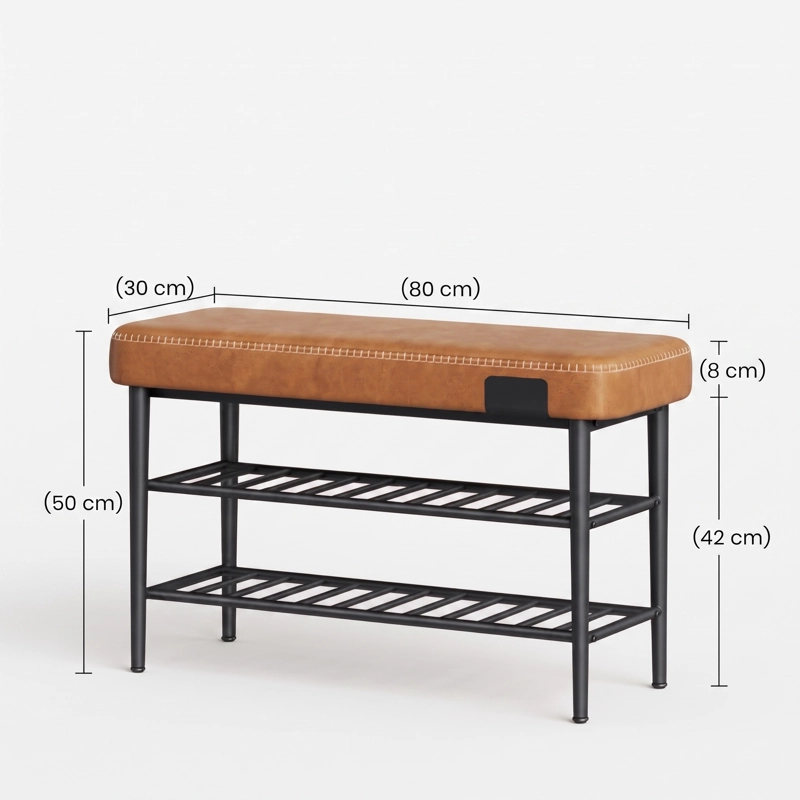 MUEBLE ZAPATERO ECO CUERO CAFE RIETI - 5