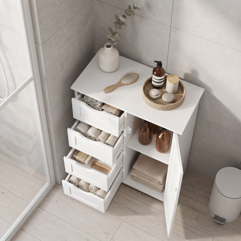 MUEBLE GABINETE ORGANIZADOR MULTIUSO BLANCO 4 CAJONES UTTRAN - 3