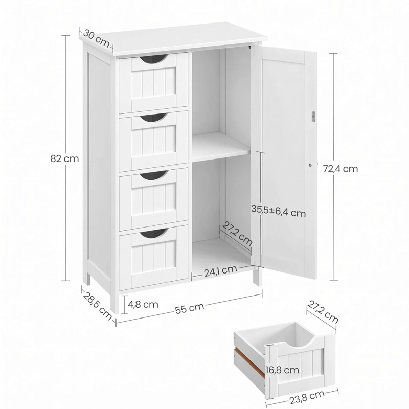 MUEBLE GABINETE ORGANIZADOR MULTIUSO BLANCO 4 CAJONES UTTRAN - 4
