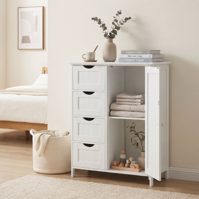 MUEBLE GABINETE ORGANIZADOR MULTIUSO BLANCO 4 CAJONES UTTRAN - 6