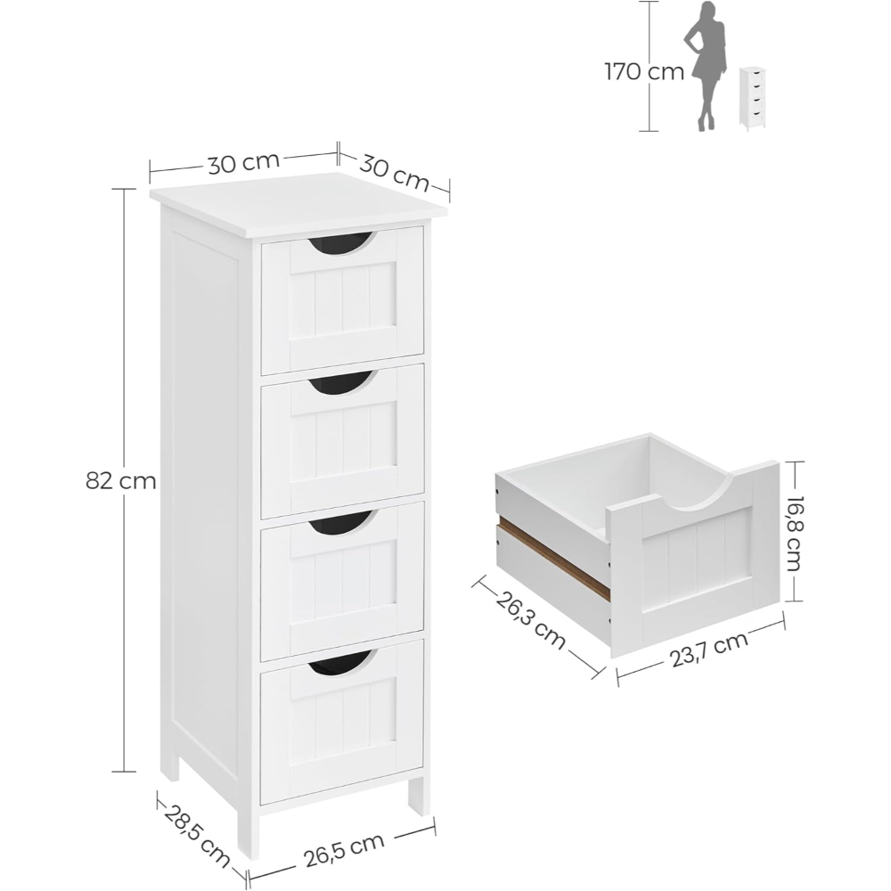 MUEBLE ORGANIZADOR SPACEZAT SALEM MULTIUSO 4 CAJONES BLANCO - 3