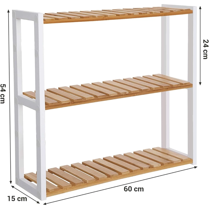 ESTANTERIA ORGANIZADOR AJUSTABLE BAMBU EN COLOR BLANCO SKENAS - 3