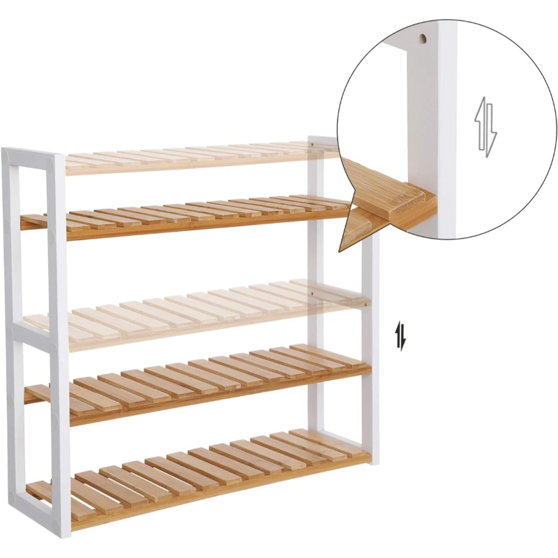 ESTANTERIA ORGANIZADOR AJUSTABLE BAMBU EN COLOR BLANCO SKENAS - 5