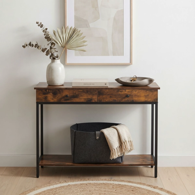 MUEBLE SPACEZAT BRISTOL CAFÉ RECIBIDOR ARRIMO 2 CAJONERA ESTILO INDUSTRIAL - 2